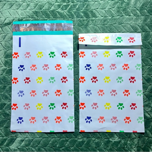 20 - 6 X 9 - Puppy Dog Paw Print - Rainbow -  Poly Mailers - Picture 4 of 5